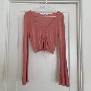 Jack by BB Dakota Leia Flounce Sleeve Crop Top M